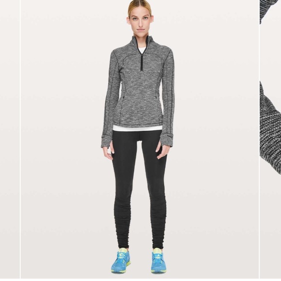 Lululemon Run Briskly 1/2 Zip Coco Pique Black White size 8 - Picture 2 of 15